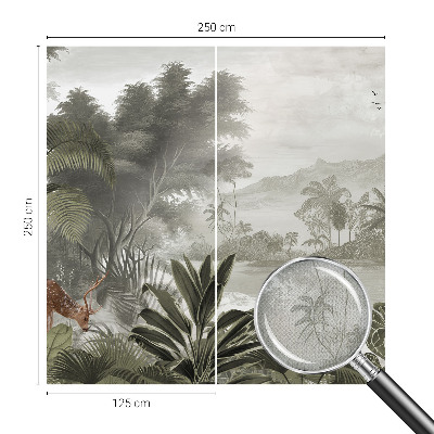 Papel mural con patrón decorativo oasis tropical