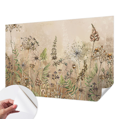 Mural de pared con estampado hermoso Flores rústicas