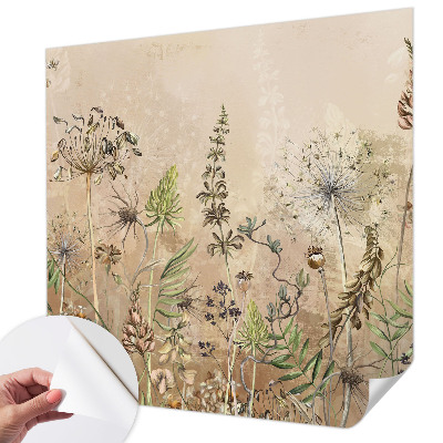 Mural de pared con estampado hermoso Flores rústicas