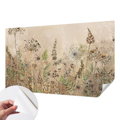 Mural de pared con estampado hermoso con diseño de flores rústicas