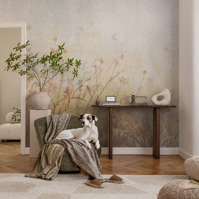 Papel mural con patrón decorativo armonía de pradera