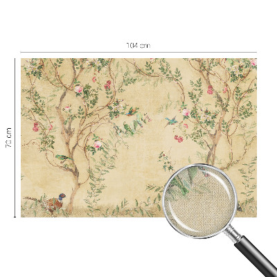 Papel mural texturado decorativo con detalles florales
