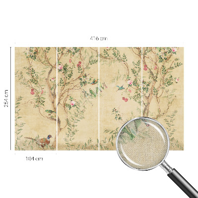 Papel mural texturado decorativo con detalles florales