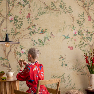 Papel mural texturado decorativo Detalles florales