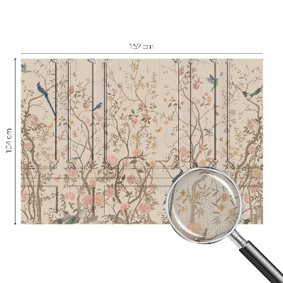 Mural de pared con estampado hermoso Pájaros y flores