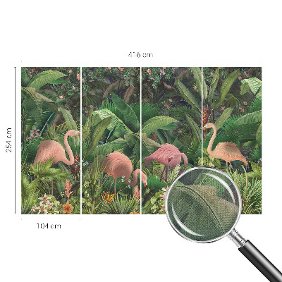 Mural de pared con estampado hermoso flamencos rosas