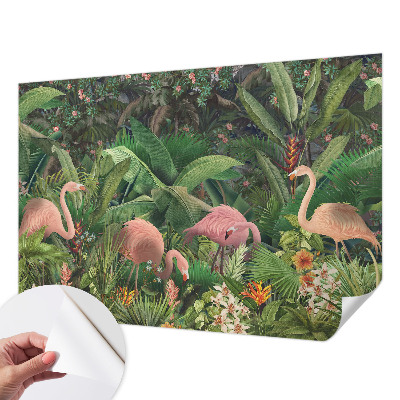 Mural de pared con estampado hermoso con motivo de flamencos rosas