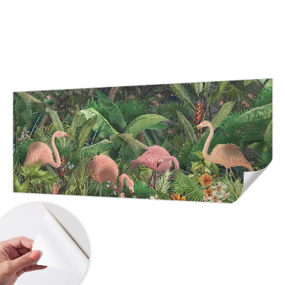 Mural de pared con estampado hermoso con motivo de flamencos rosas