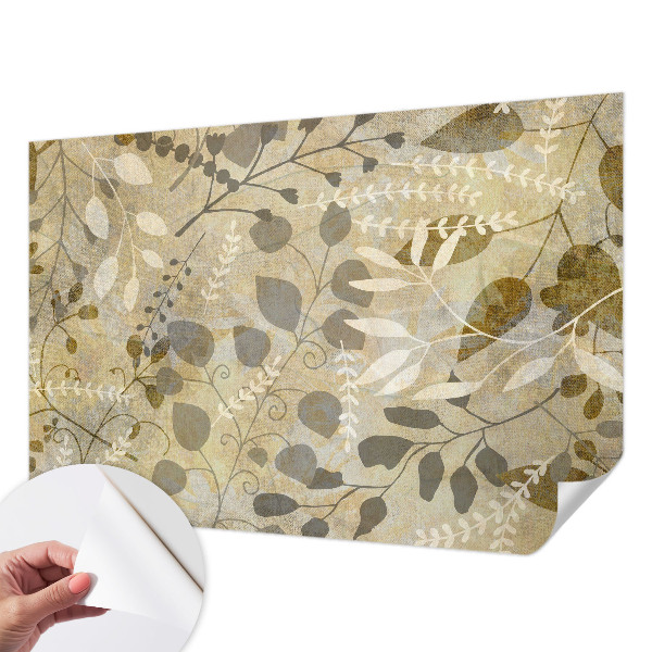 Mural de pared con estampado hermoso hojas de ramitas