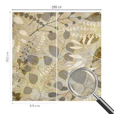 Mural de pared con estampado hermoso hojas de ramitas