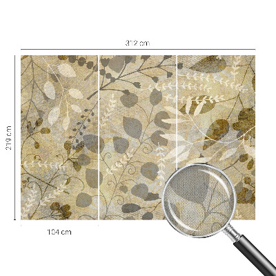 Mural de pared con estampado hermoso hojas de ramitas