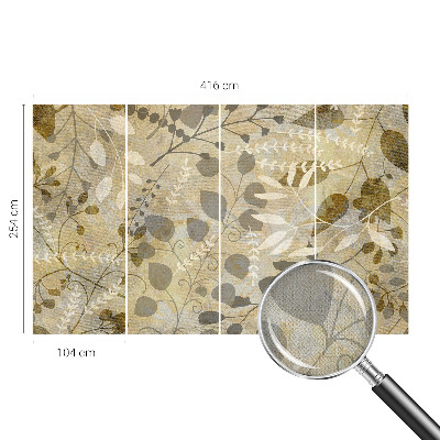 Mural de pared con estampado hermoso hojas de ramitas