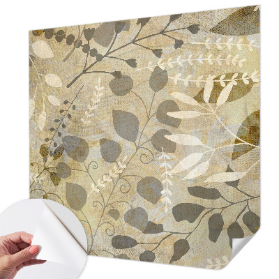 Mural de pared con estampado hermoso hojas de ramitas