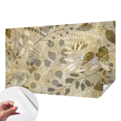 Mural de pared con estampado hermoso hojas de ramitas