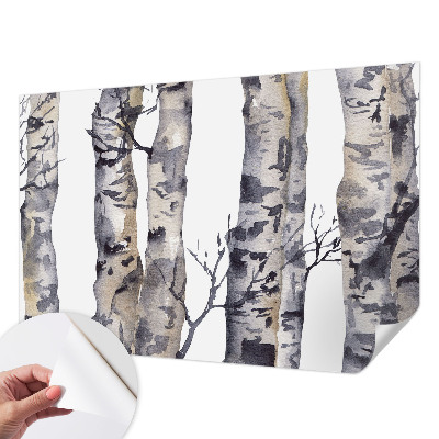 Papel mural texturado decorativo con diseño de bosque de álamos