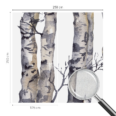 Papel mural texturado decorativo con diseño de bosque de álamos