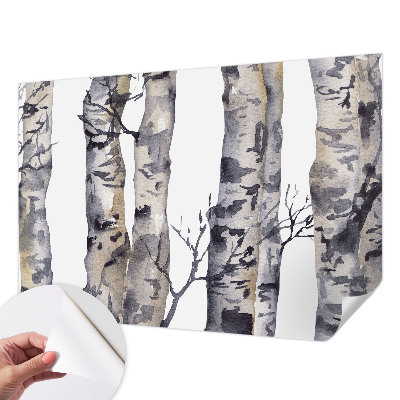 Papel mural texturado decorativo con diseño de bosque de álamos