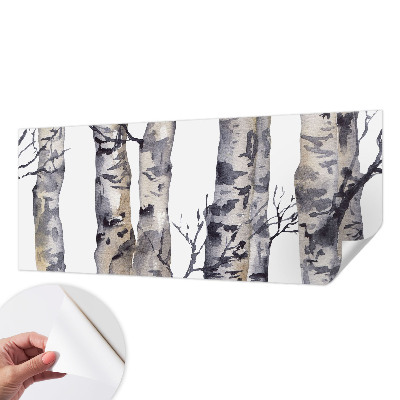 Papel mural texturado decorativo con diseño de bosque de álamos