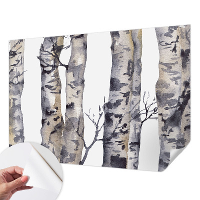 Papel mural texturado decorativo con diseño de bosque de álamos
