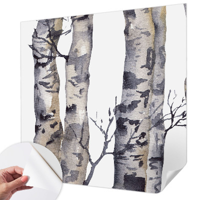 Papel mural texturado decorativo con diseño de bosque de álamos