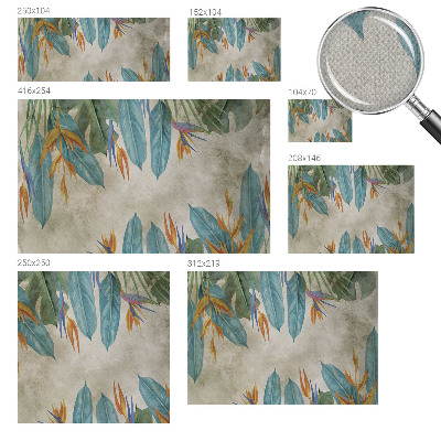 Fotomural decorativo para cabecero de cama con diseño de flores tropicales