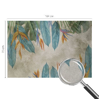 Fotomural decorativo para cabecero de cama Flores tropicales