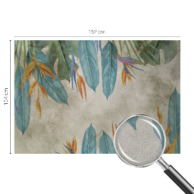 Fotomural decorativo para cabecero de cama con diseño de flores tropicales