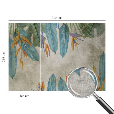 Fotomural decorativo para cabecero de cama con diseño de flores tropicales