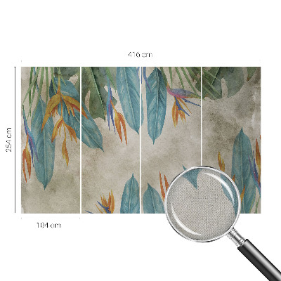 Fotomural decorativo para cabecero de cama con diseño de flores tropicales