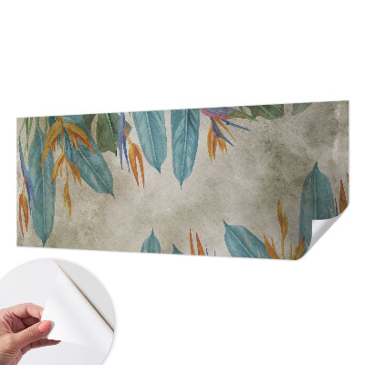 Fotomural decorativo para cabecero de cama con diseño de flores tropicales