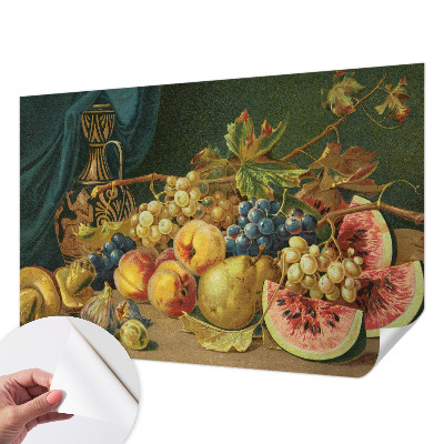 Mural de pared con estampado hermoso con un motivo de frutas de estilo encantador