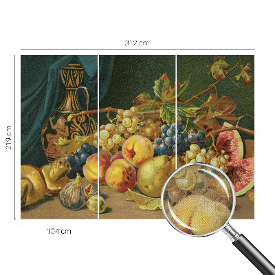 Mural de pared con estampado hermoso con un motivo de frutas de estilo encantador