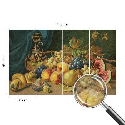 Mural de pared con estampado hermoso con un motivo de frutas de estilo encantador