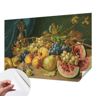 Mural de pared con estampado hermoso con un motivo de frutas de estilo encantador