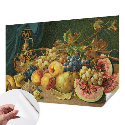 Mural de pared con estampado hermoso con un motivo de frutas de estilo encantador