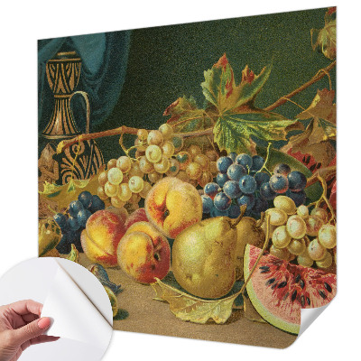 Mural de pared con estampado hermoso con un motivo de frutas de estilo encantador