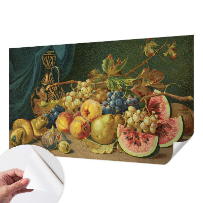 Mural de pared con estampado hermoso con un motivo de frutas de estilo encantador