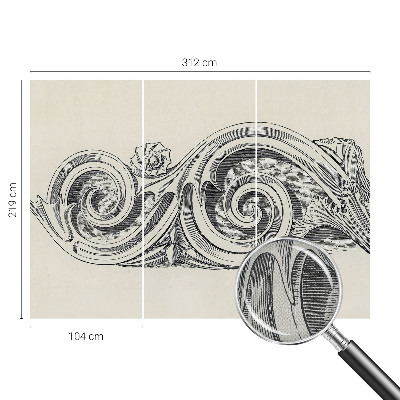 Papel mural con patrón decorativo Adorno para plantas