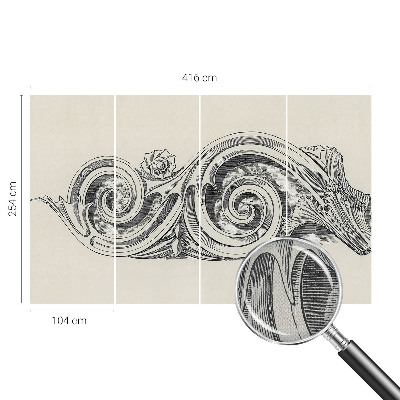 Papel mural con patrón decorativo Adorno para plantas