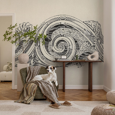 Papel mural con patrón decorativo Adorno para plantas