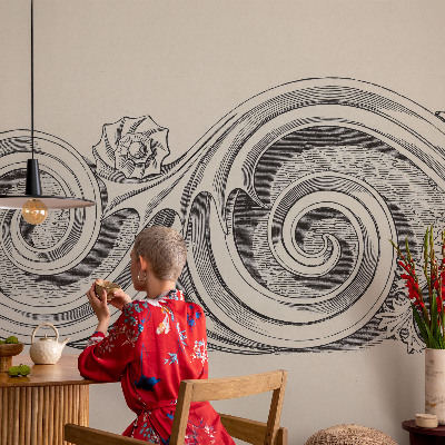 Papel mural con patrón decorativo Adorno para plantas