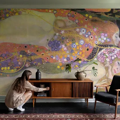 Papel mural texturado decorativo con diseño de arreglo floral