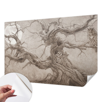 Mural de pared con estampado hermoso aves nocturnas