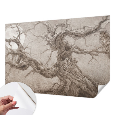Mural de pared con estampado hermoso aves nocturnas
