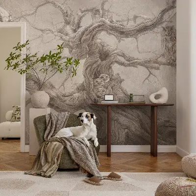 Mural de pared con estampado hermoso con diseño de aves nocturnas