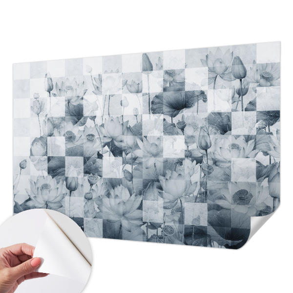 Papel mural texturado decorativo flores de loto