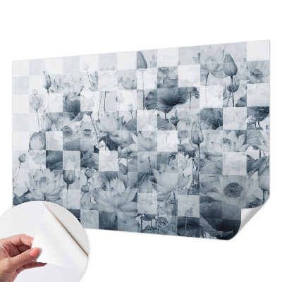 Papel mural texturado decorativo flores de loto