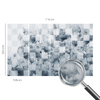 Papel mural texturado decorativo flores de loto