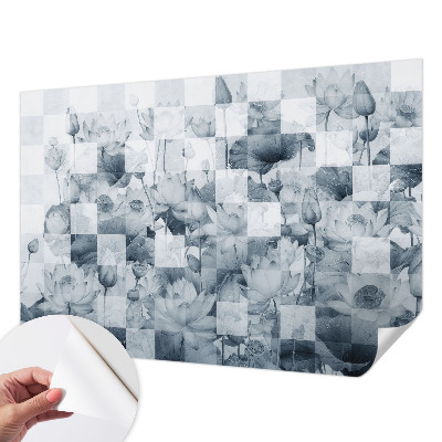 Papel mural texturado decorativo flores de loto