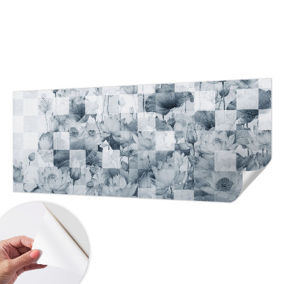 Papel mural texturado decorativo con diseño de flores de loto